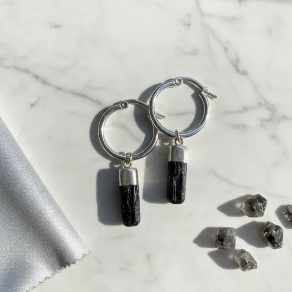 Aros de Turmalina negra