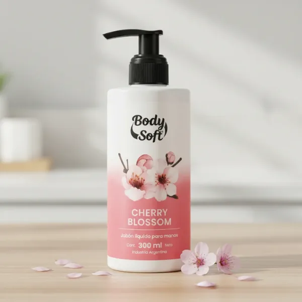 cherrry blossom jabon liquido aerosoft body soft